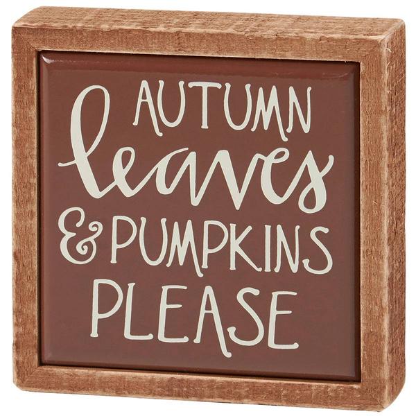 Primitives By Kathy Box Sign Mini - Autumn Leaves - image 