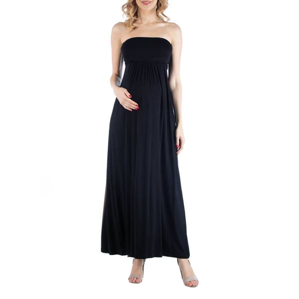 Womens 24/7 Comfort Apparel Maternity Maxi Dress with Belt