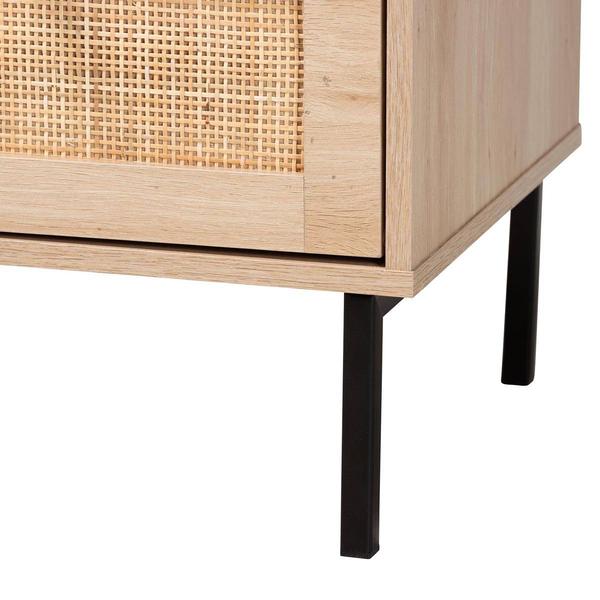 Baxton Studio Caterina Natural Brown Wood 1-Door Nightstand