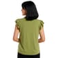 Womens Adrianna Papell Smocked Shoulder Split Neck Blouse - image 3
