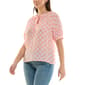 Womens Zac & Rachel Puff Elbow Sleeve Tie Neck Dot Blouse - image 3
