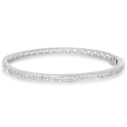 Gianni Argento Silver Plated 1/4ctw. Diamond Bangle Bracelet