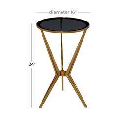 9th & Pike® Gold Modern Aluminum Accent Table