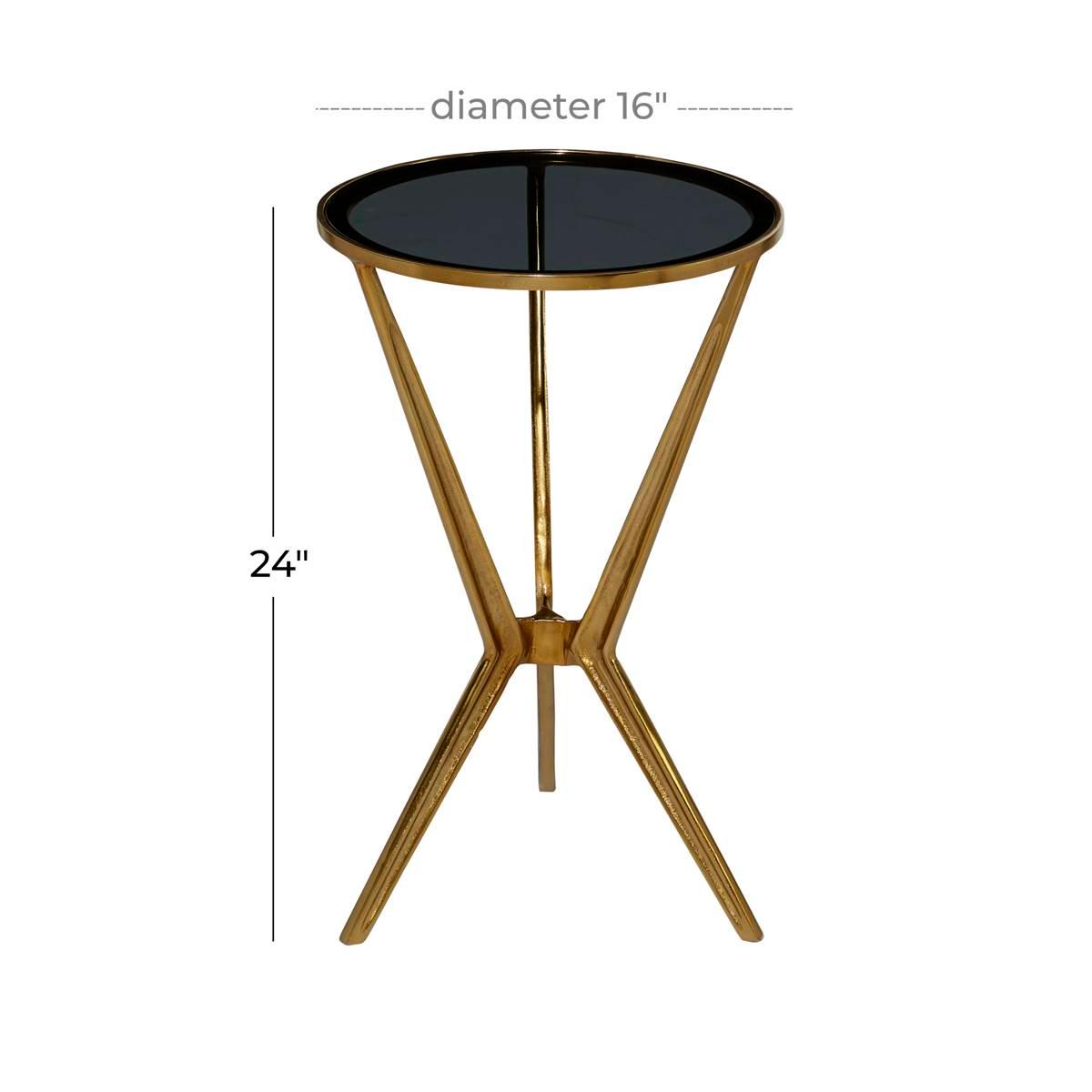 9th & Pike® Gold Modern Aluminum Accent Table