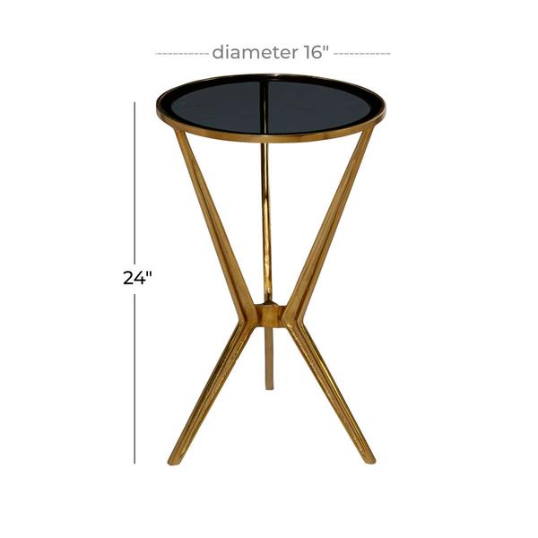 9th & Pike® Gold Modern Aluminum Accent Table
