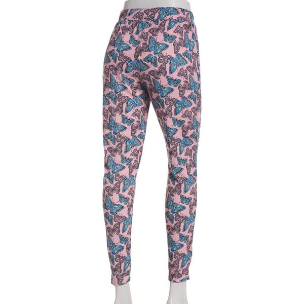 Womens Dollhouse Graphite Butterflies Brushed Poly Rib Joggers