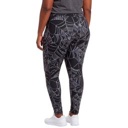 Plus Size  Runway Ready Pull On Halloween Leggng - Spider Webs