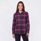 Petite Mountain Ridge Long Sleeve Plaid Flannel - Plum Caspia - image 1