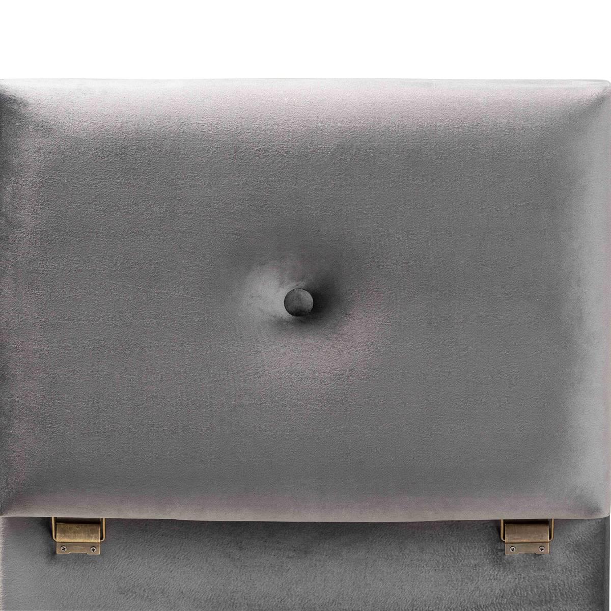 Baxton Studio Elias Grey Velvet Fabric & Wood Storage Ottoman
