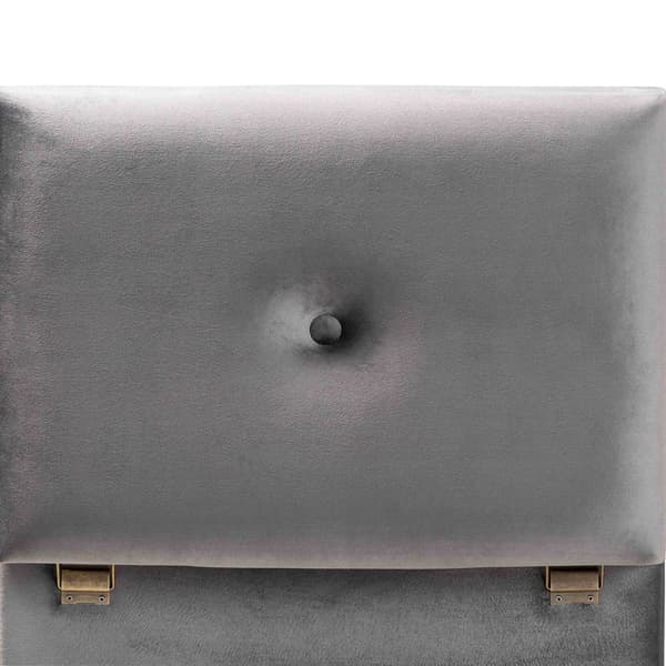 Baxton Studio Elias Grey Velvet Fabric & Wood Storage Ottoman