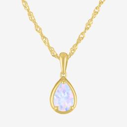 Gemstone Classics(tm) Lab Grown Opal Gold over Silver Pear Pendant