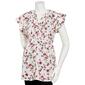 Womens Times Two Flutter Sleeve Floral Tie Waist Maternity Blouse - image 1
