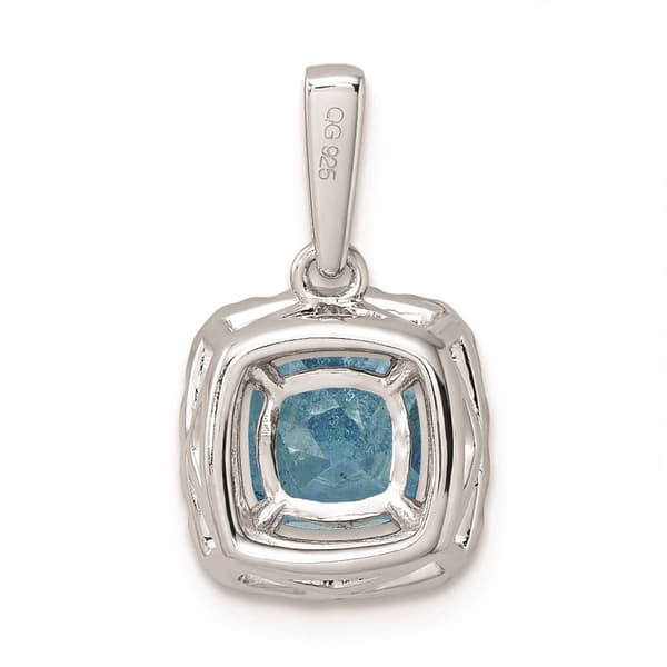 Pure Fire 14kt. White Gold Blue Topaz Halo Pendant