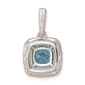 Pure Fire 14kt. White Gold Blue Topaz Halo Pendant - image 2