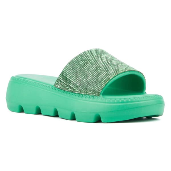 Womens Olivia Miller Glitter Gaze Slide Sandals