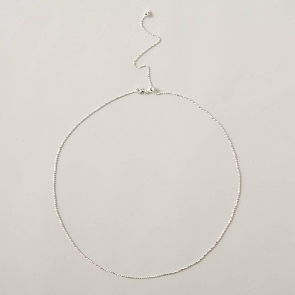 Adjustable Sterling Silver Bead Chain Necklace