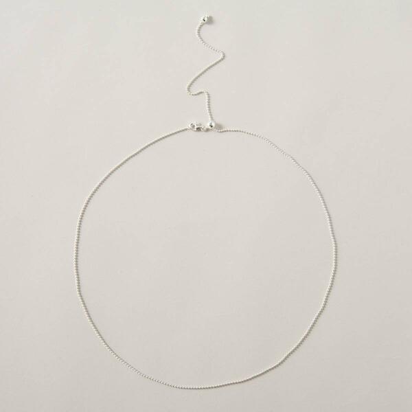 Adjustable Sterling Silver Bead Chain Necklace - image 