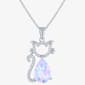 Nova Star(R) Lab Grown Diamond and Opal Cat Pendant - image 1