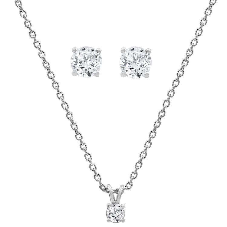 Nova Star(R) Sterling Silver 1ctw. Lab Grown Diamond Set