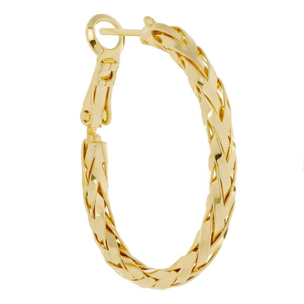 14kt. Gold Over Brass 30mm Braided Hoop Earrings