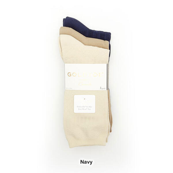 Womens Gold Toe&#174; 3pk. Ultra Soft Textured Crew Socks