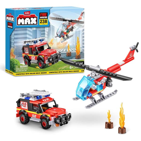Zuru Max Fire Station Brick Box Playset - image 