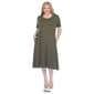 Plus Size White Mark Short Sleeve Pocket Swing Midi Dress - image 10