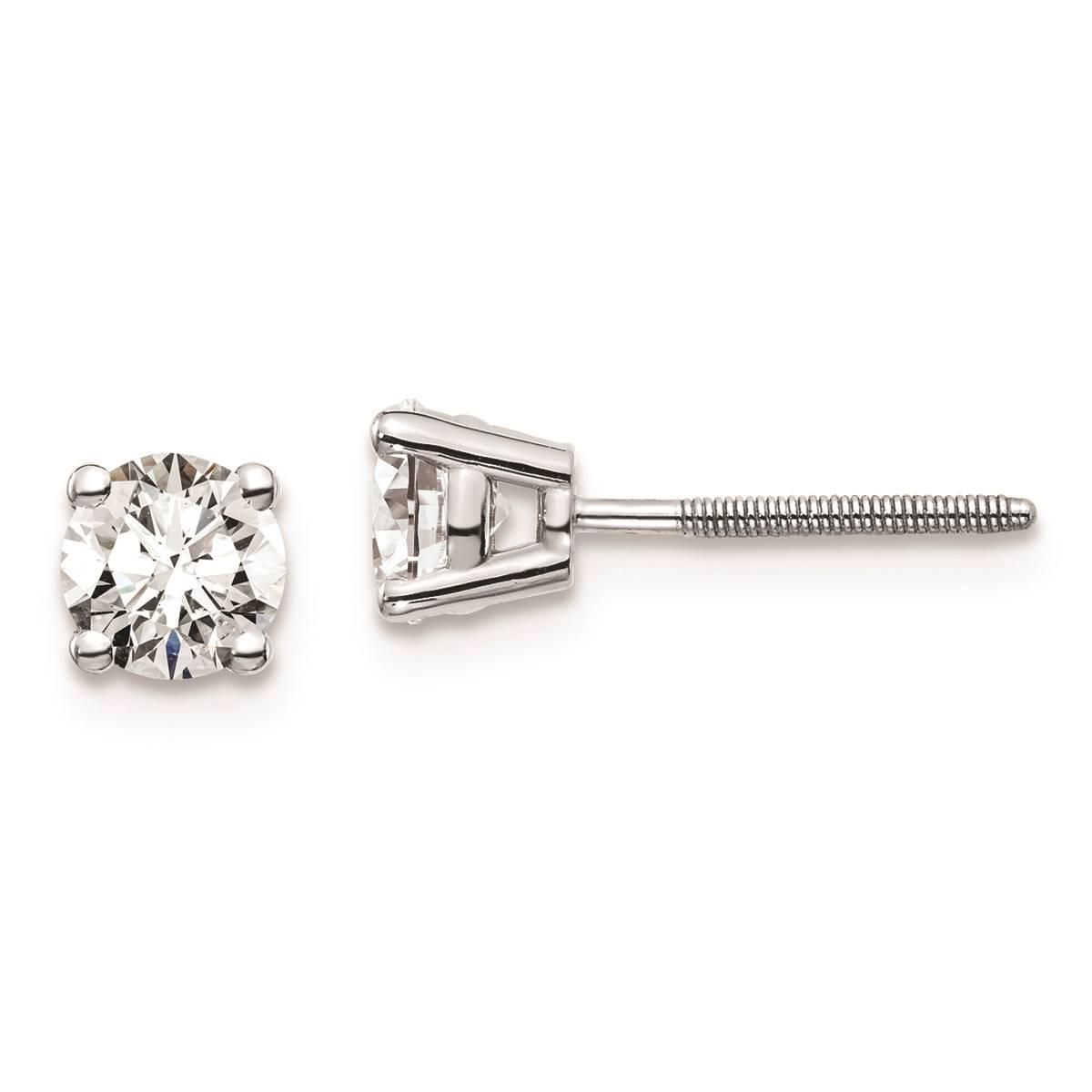 Pure Fire 14kt. White Gold 3/4ctw. 4-Prong Diamond Screw...