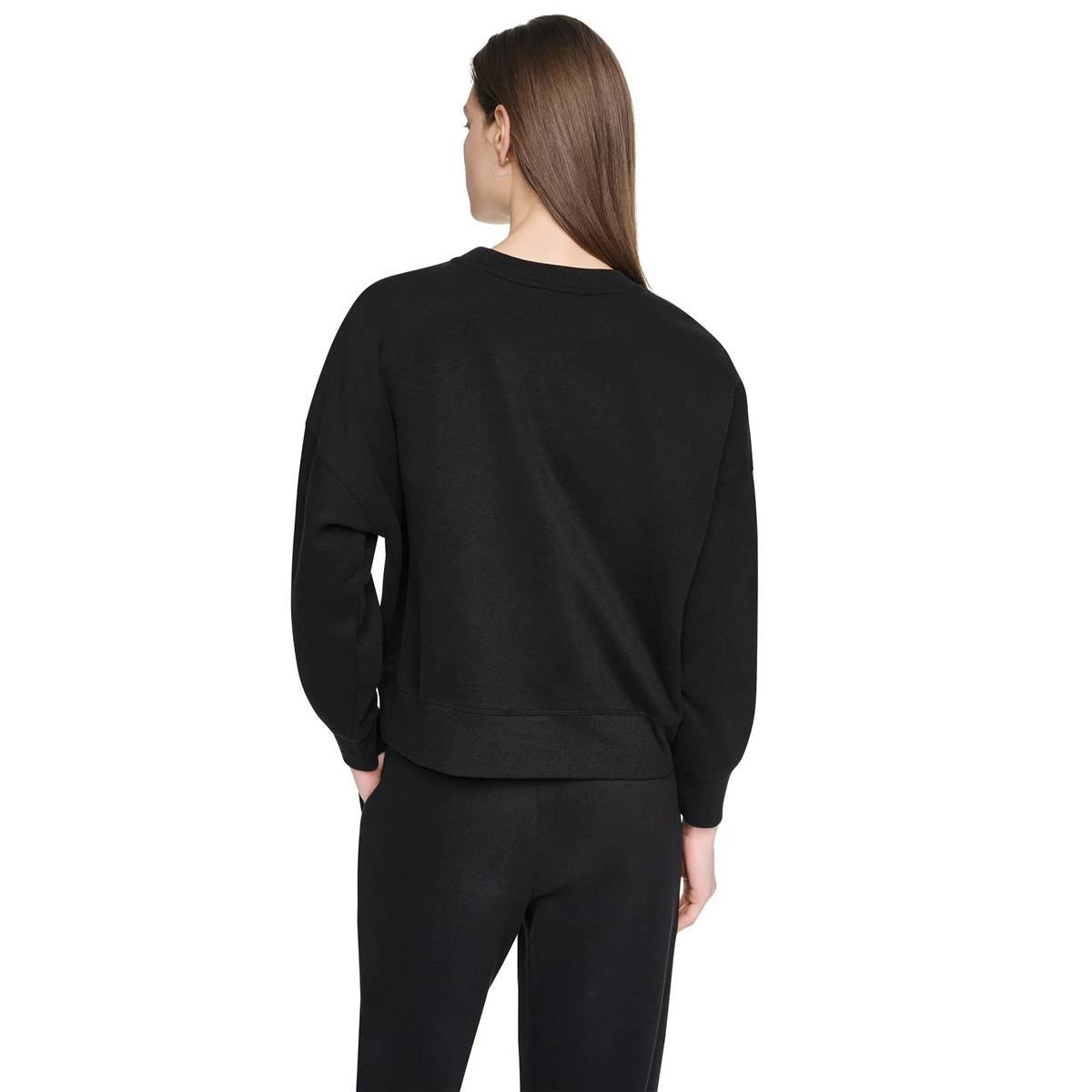 Womens DKNY Sport Long Sleeve Exploded Logo Fleece Sweatshirt