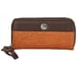 Womens Stone Mountain Tooled Leather Double Zip Around Wristlet - image 1