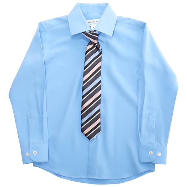 Boys (4-7) Bill Blass Dress Shirt w/ Tie - Della Robbia Blue - image 