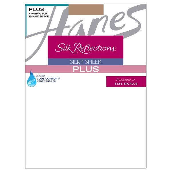 Plus Size Hanes&#40;R&#41; Silk Reflections Plus Silky Sheer Pantyhose - image 