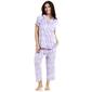 Petite White Orchid Cloud Knit Paisley Top & Capris Pajama Set - image 1