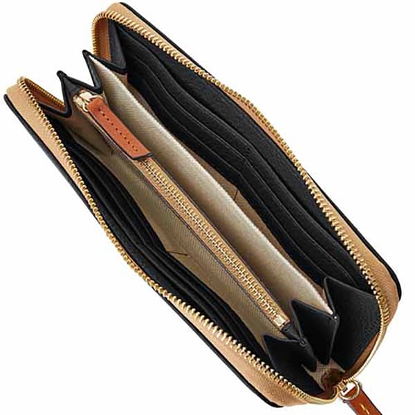 Womens Dooney & Bourke Pebble Grain Large Zip Around Wristlet