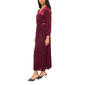 Womens MSK Long Sleeve Burnout Floral Surplice Neck Midi Dress - image 3