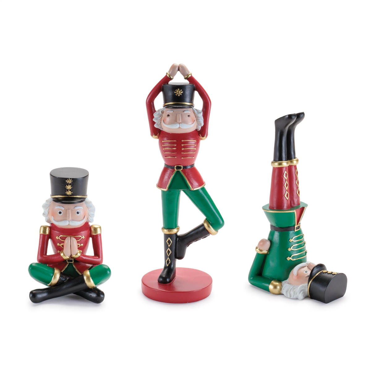 Melrose Yoga Nutcracker Soldier Figurines - Set of 3