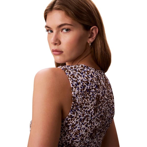 Womens Calvin Klein Sleeveless V Neck Speckled Shift Dress
