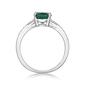 Sterling Silver Ring w/ Created Emerald & White Topaz Gemstones - image 3