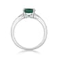 Sterling Silver Ring w/ Created Emerald & White Topaz Gemstones - image 3