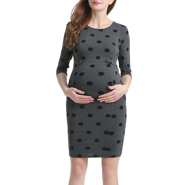 Womens Glow & Grow&#40;R&#41; Dotted Maternity Midi Dress - image 