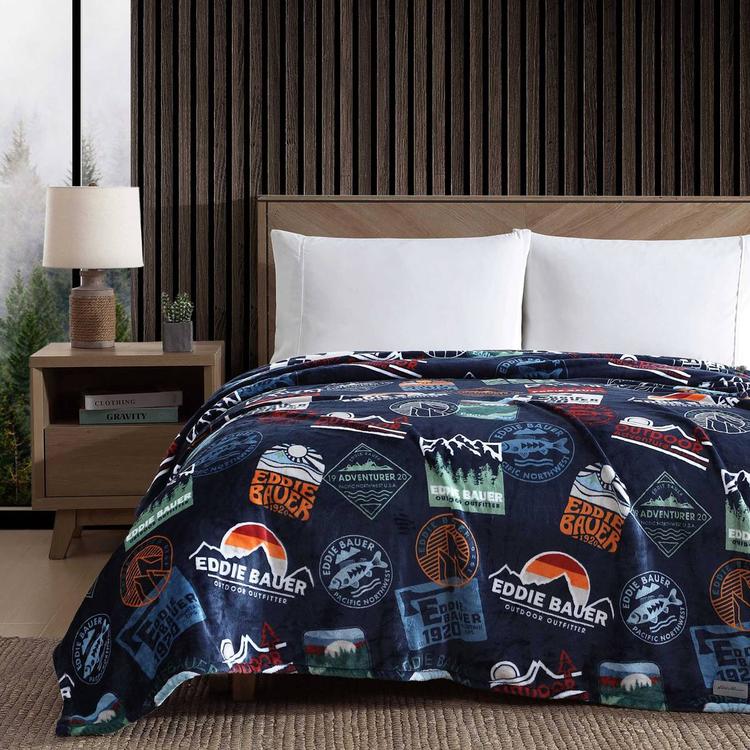 Eddie Bauer Stamps Ultra Soft Plush-Fleece Blanket