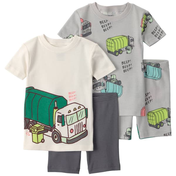 Toddler Boy Carter''s Trash Truck Snug Fit 4pc. Pajama Set - Grey