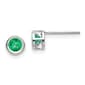 Gemstone Classics&#40;tm&#41; White Gold 4mm. Emerald Stud Earrings - image 1