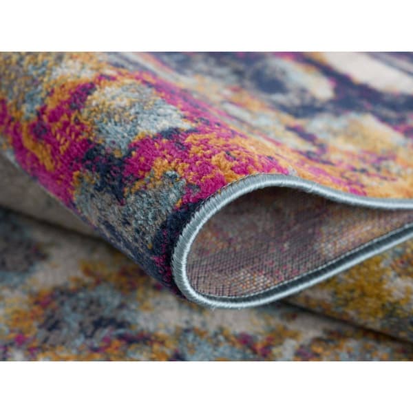 9th & Pike&#174; Teal & Gold Abstract Rectangular Area Rug
