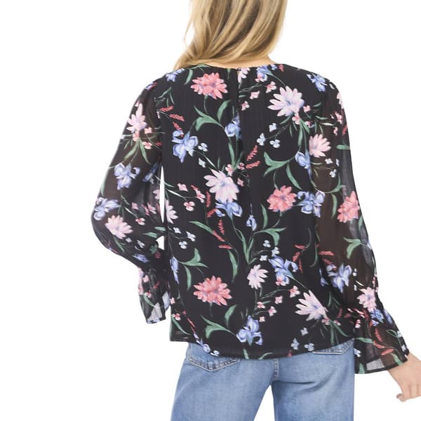 Womens Cece Smocked Long Sleeve Floral Blouse