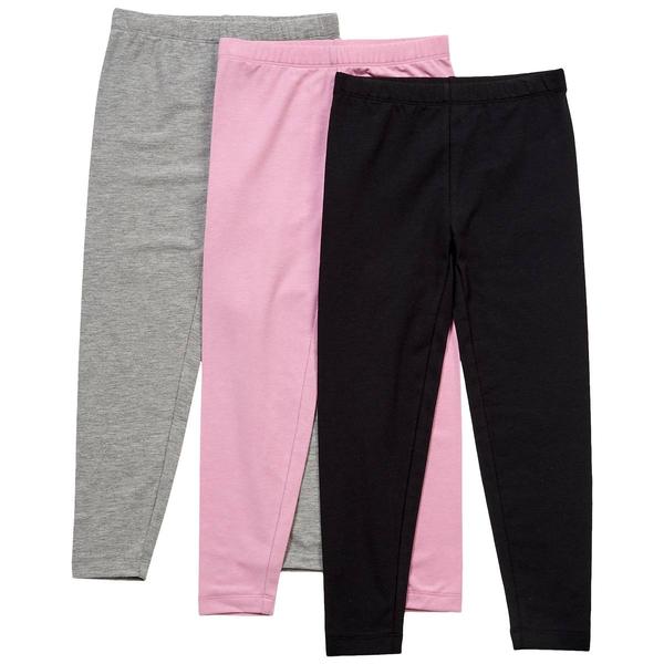 Girls (4-6x) Star Ride 3pk. Solid/Marled Leggings - image 