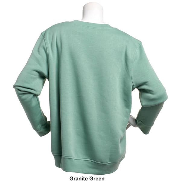 Womens Hasting & Smith Long Sleeve Basic Fleece Crewneck