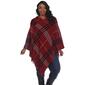 Plus Size White Mark Dakota Poncho - Red/Grey - image 4