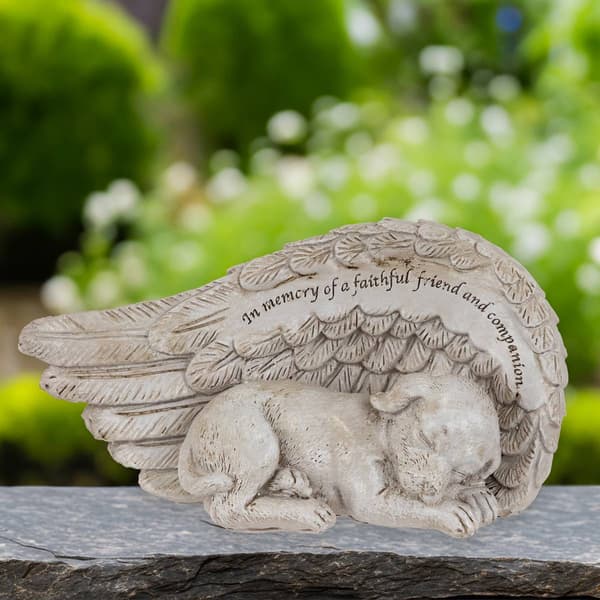Northlight Seasonal Sleeping Angel Dog Memorial Garden Statue