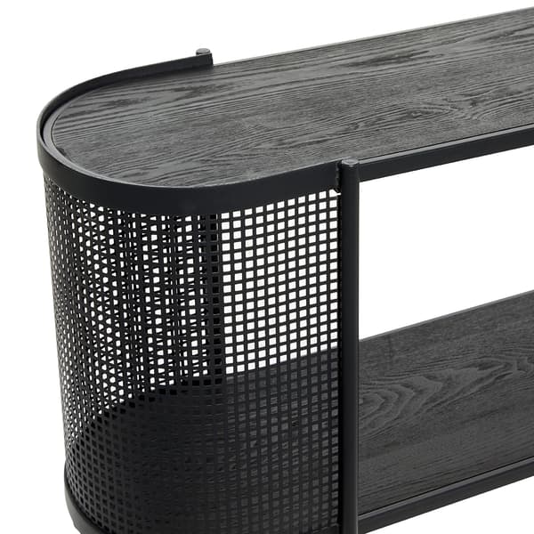 9th &amp; Pike® Oval Metal Wrapped Console Table